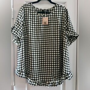 BloomChic Black and White Checkered Top